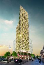 Rendering of Q-Tower, part of THE MARKS