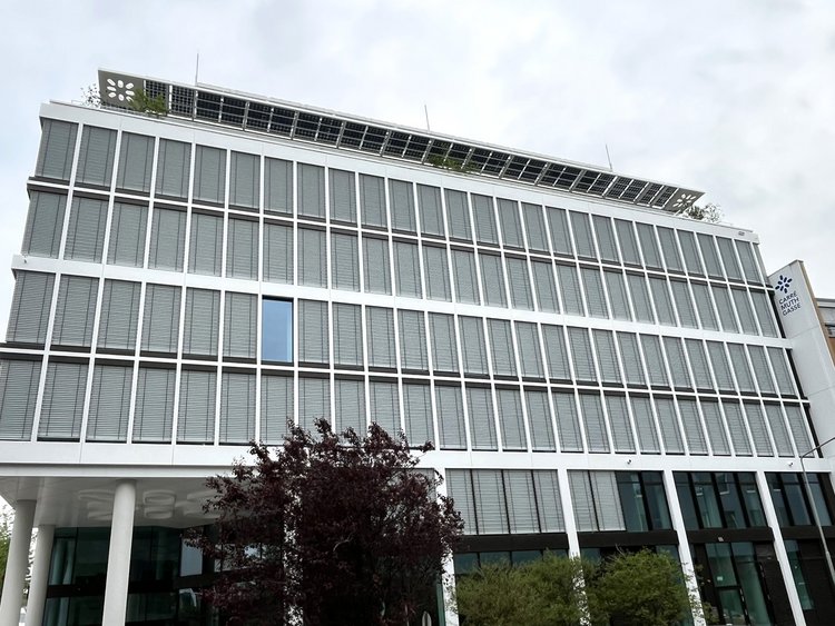 Modern glass-fronted office building