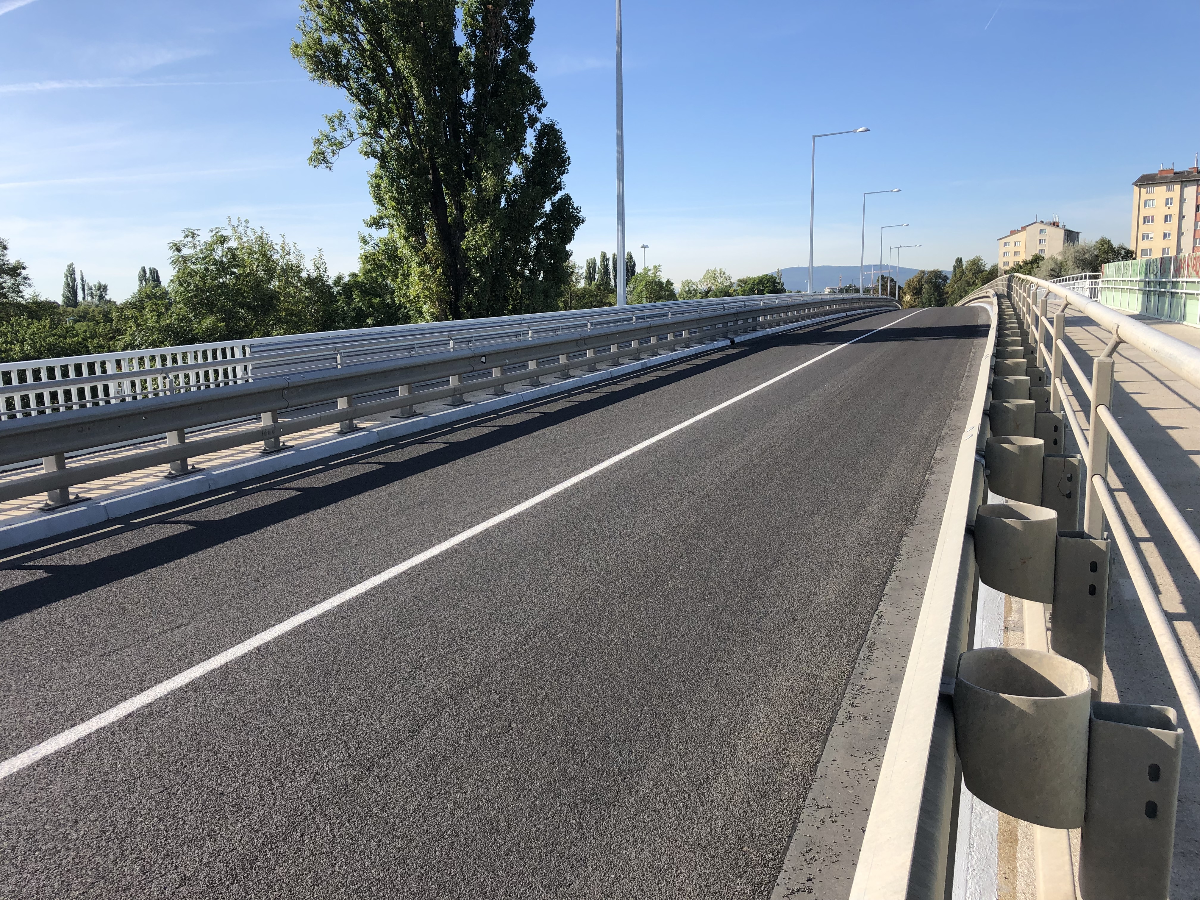 Photo: Bridge with freshly upgraded road surfacing 